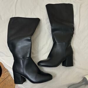 Women’s Knee High Boots Black Size 7 Kohls So Selina Faux Leather Fashion Wear